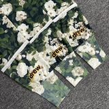Smiley Face Hoodie Drew Floral Sweater Casual Loose Rose Hoodie