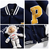 Letterman Jacket Outfit Senior Jackets Varsity Baseball Coat Baseball Uniform Men and Women Autumn and Winter Loose