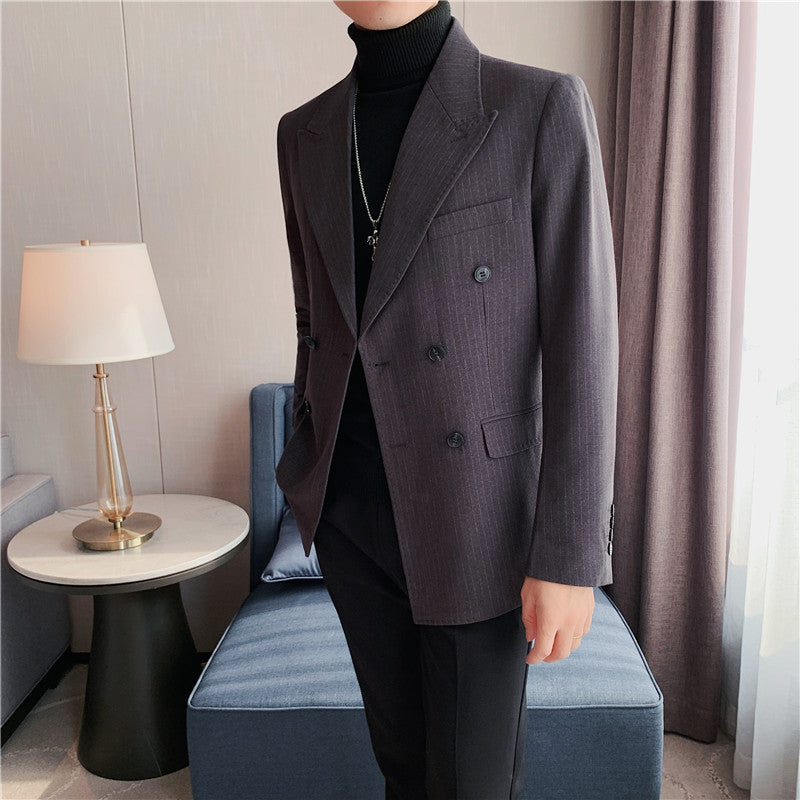 Double Brewed Seersucker Suit Winter Suit Casual Striped Suit