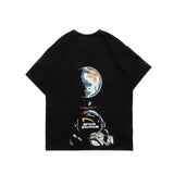Men T Shirt Summer Casual Tops Men's Clothes Summer Wear Vintage Men's round Neck Short Sleeve Casual Loose Astronaut Printed T-shirt