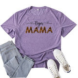 Boy Mama T Shirt Leopard Mama Letter Print T-shirt