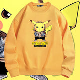 Men and Women Pokemon Pikachu Hoodie Pokémon Pikachu Crew Neck Pullover Sweatshirt
