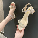 Nude Chunky Heel Sandals