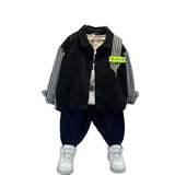 Toddler Boys Sweater Boys' Shirt Striped Long Sleeve Shirt Spring and Autumn