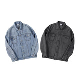 Spring Denim Jacket Male Letter Loose Casual Two-Color Men's Top Plus Size Men Denim Jacket