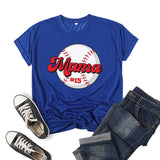 Boy Mama T Shirt Baseball Mama Printed Short Sleeve T-shirt