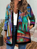 Beth Dutton Outfits Women's Autumn and Winter Personalized Printed Cardigan Casual Jacket