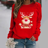 Black Christmas Sweater Christmas Pattern round Neck Sweater for Women