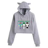 Dreamwastaken Men's Novelty Hoodies Dream Merch Shirt Fashion Cat Ears Exposed Navel Hooded Women's Sweater