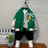 Toddler Boys Jackets Boys' Spring and Autumn Clothing Jacket Baseball Uniform Children