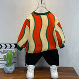 Toddler Boys Sweater Boys' Striped Sweater Spring and Autumn