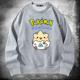 Men and Women Pokemon Pikachu Hoodie Jingling Bao Ke Meng Bo Ke Bi Crew Neck Pullover Sweatshirt