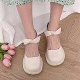 Nude Block Heel Sandals Bow High Heels