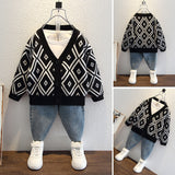 Toddler Boys Sweater Boys' Cardigan Knitted Sweater Spring