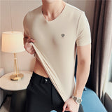 Men Short Sleeve T-Shirt V-neck