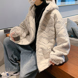 Men's Autumn Winter Coat Winter Men's Hooded Pattern Print Cotton-Padded Jacket
