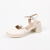 Nude Block Heel Sandals Chunky Heel Sandals
