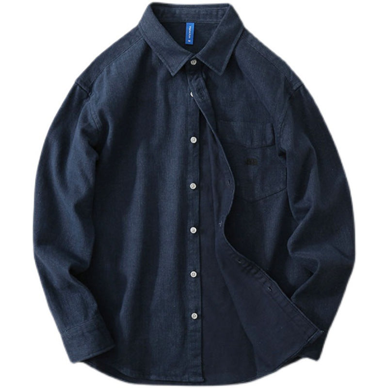 Denim Shirts Men's Long Sleeve Winter Casual Loose Jacket