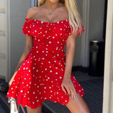 Women Bohemian Dress Summer Women's Fashion Sexy Short Sleeve Dress