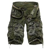 Tactics Style Men Short Tooling Multi-Pocket Loose Cargo Shorts Leopard Camouflage Tooling