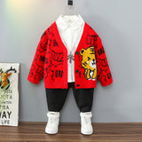 Toddler Boys Sweater Boys' Cardigan Knitted Sweater Spring and Autumn Clothing
