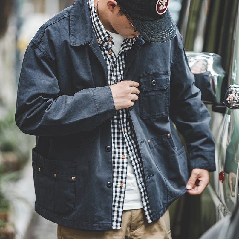 Denim Shirts Workwear Complex Jacket Men's Autumn