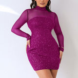 Kesha Black Dress Women's Sexy Solid Color See-through Short Skirt Temperament Socialite Dress Skinny Sheath Dress