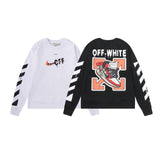 Off White Long Sleeve Round Neck Sweater Autumn And Winter Crew Neck Pullover Sweatshirt Men And Women