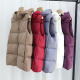 Women Winter Coats Puffer down Vest Winter Hooded down Vest Female Short Chic