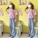 Gothic Lolita Harajuku Style Clothing Three Milk Rabbit Printed Cute T-shirt (Excluding Fake Collar)