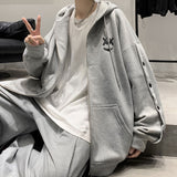 Smiley Face Hoodie Hooded Sweatshirt Loose Cardigan Coat Loose Sportswear