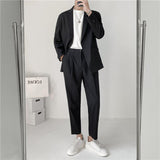 Seersucker Suit Men's Design Jacket Casual Striped Business Formal Wear