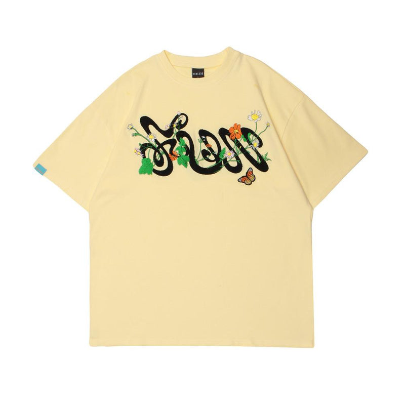 Men T Shirt Summer Casual Tops Letter Embroidered Short Sleeve T-shirt Loose Half Sleeve