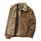 John Dutton Jacket Corduroy Jacket Loose plus Size Cotton-Padded Coat Casual Warm Jacket