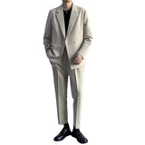 Double Brewed Seersucker Suit Autumn Suit Loose Casual