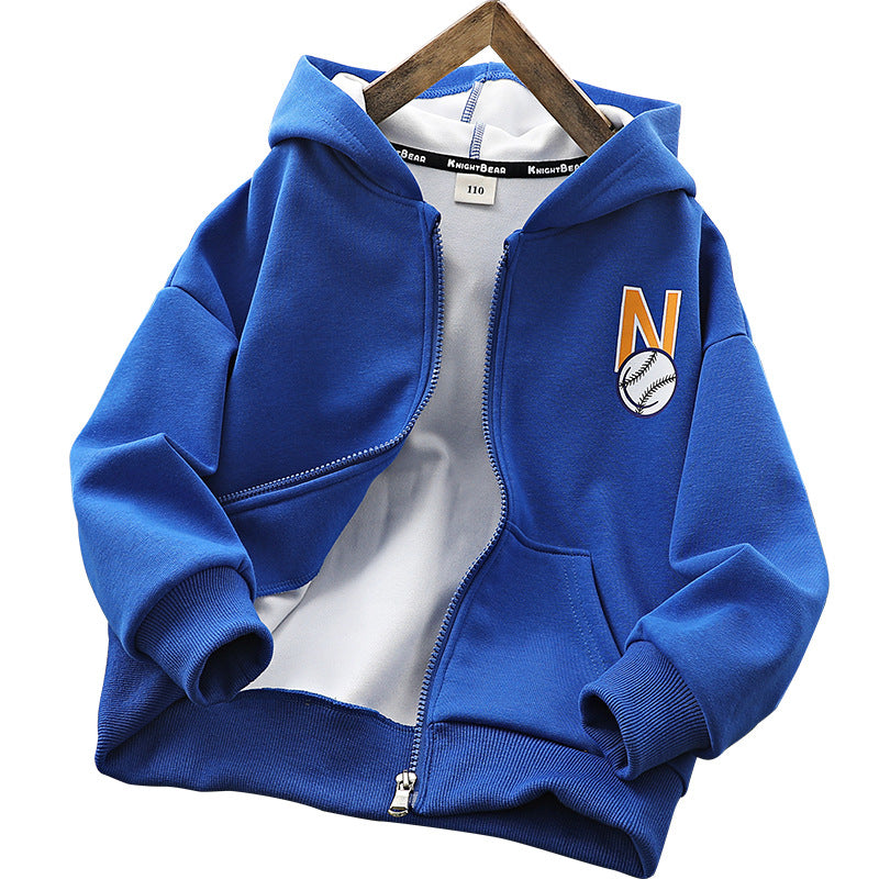Children Baseball Jacket Boys' Coat Spring and Autumn Long Sleeve Zip-up Shirt Autumn Clothing