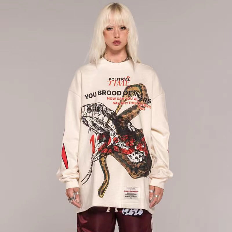 Rrr123 Sweatshirt Python Puff Print round Neck