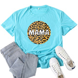 Boy Mama T Shirt Leopard Mama Pattern Printed T-shirt