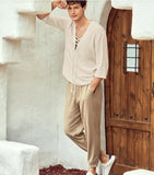 Men's T-Shirt Spring/Summer Men's V-neck Loose T-shirt