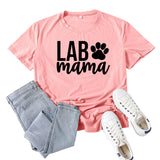 Boy Mama T Shirts Lab Mama Letter Print Short-Sleeve T-shirt