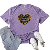 Boy Mama T Shirts Bengal Mama Leopard Print Heart Printing T-shirt