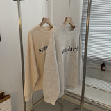 Harvard Sweatshirt Letter Print Loose Crew Neck Pullover Sweatshirt