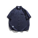 2022 Summer Man Outfits Workwear Shirt Short Sleeve