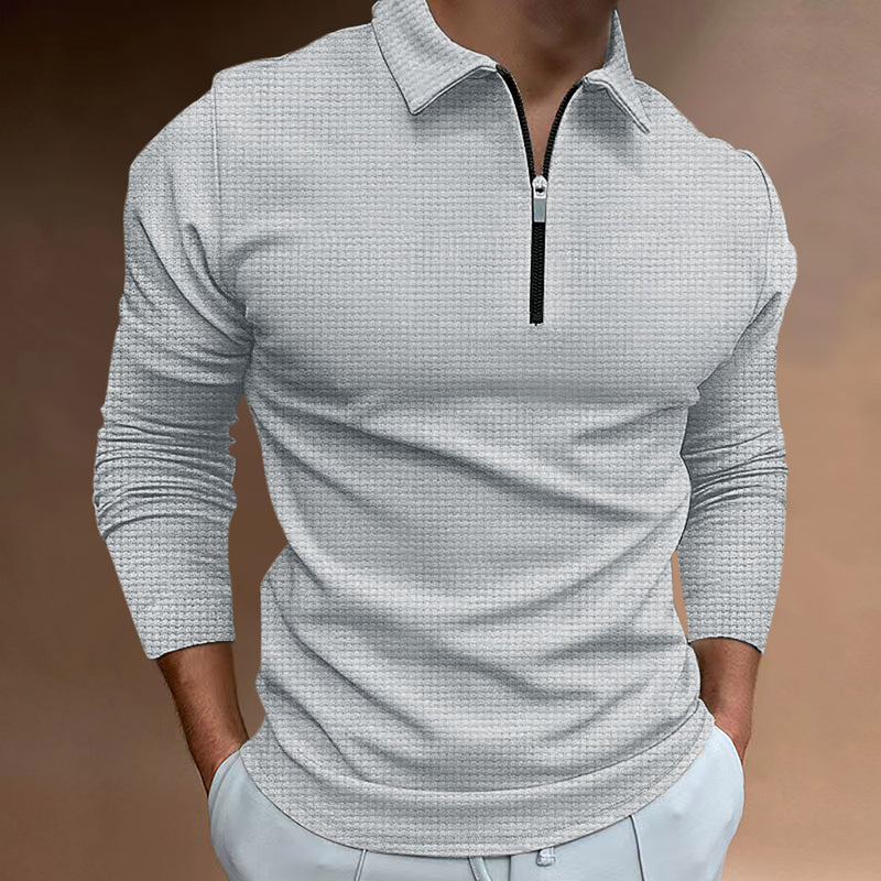 Polo Shirts Long-Sleeve Zipper Polo Shirt Men's T-shirt Top