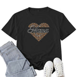 Boy Mama T Shirt Leopard Print Love Mama Pattern Printed T-shirt