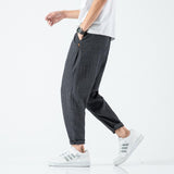 Linen Pants Straight Leg Pants Drawstring Lightweight Elastic Beach Pants Men's Casual Pants Loose plus Size Men's Pants