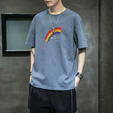 Men's T-Shirt Summer Printed Rainbow Short Sleeve