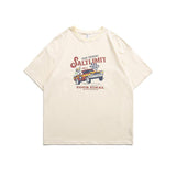 Men T Shirt Summer Casual Tops Men's Clothes Summer Wear Vintage Men's round Neck Short Sleeve Casual Loose Car Printed T-shirt