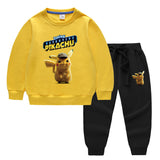 Children Pokemon Pikachu Hoodie & Pant Set Two-Piece Baby Cotton Sweater Set