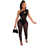 Kesha Black Dress Beauty Clothing Fashion Sexy Mesh See-through Irregular Top Two-Piece Set